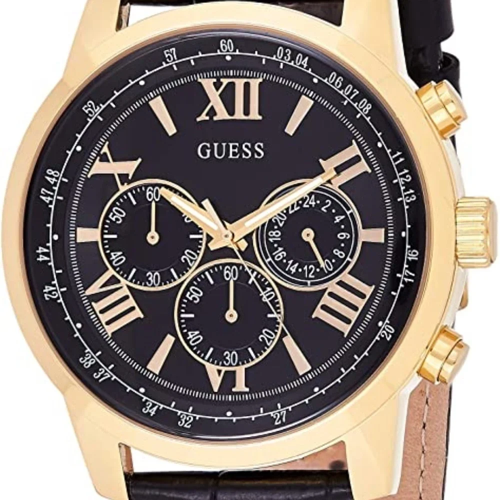 GUESS Horizon Genuine Leather Band Analog Watch